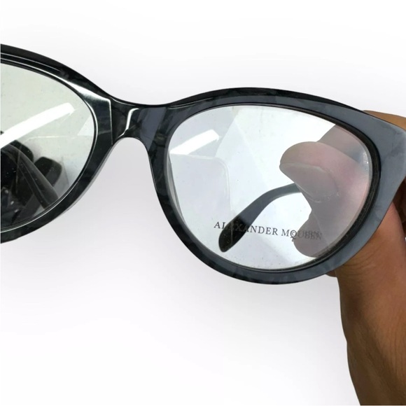Alexander McQueen Eyeglasses New Gray Tranparent AM0045OA 003 55 17 140